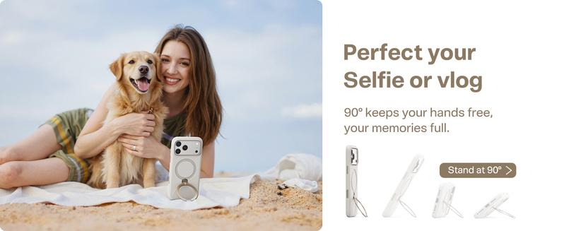 TORRAS Ostand Q3 Silicone for iPhone 17 Pro Max Case, Fit for MagSafe, 360 Spin Stand, Soft Liquid Silicone Cozy Grip, Camera Control, Protective Case