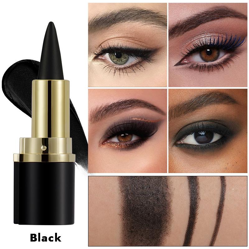 Black 2pcs Waterproof Gel Eyeliner Long Lasting Matte Eyeliner Pencil, Quick DryingEyeliner Pen, Professional Daily Makeup Accessories, Easy to use, ladies' eye makeup