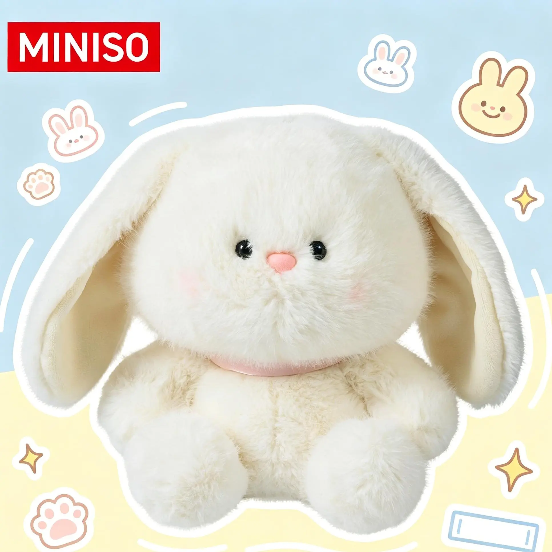 MINISO Tanit Bunny Guardian Plush Toy, Cute Sitting Rabbit Stuffed Animal, Soft Kawaii Bunny Doll, Back to School Gift