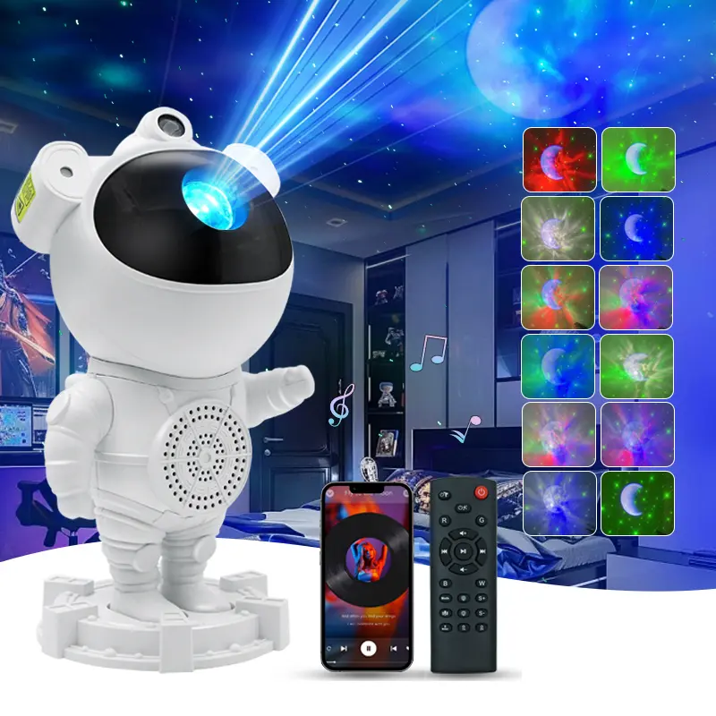 Astronaut Galaxy Projector Decorative Mood Lamp - LED Decoration Lamp with Space Lights, Remote & Voice Control, Bluetooth Speaker, Dimmable Plastic Multifunctional Bedroom Light, No, Projector Lamp