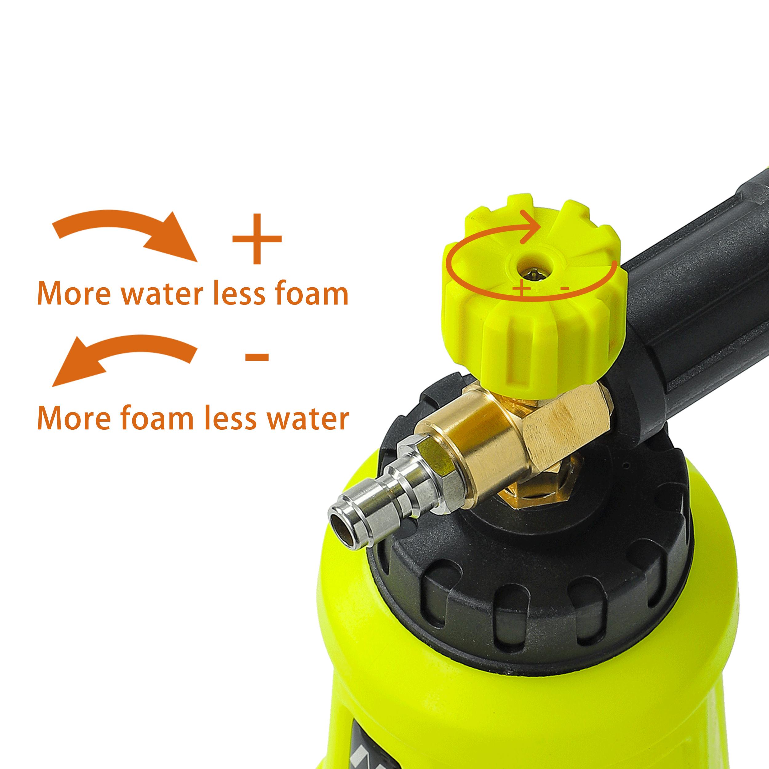 M MINGLE High Pressure Washer Snow Foam Lance, 4000 PSI Cannon Foam Blaster Power Washer with 1/4" Quick Connector, Car Wash Foam Cannon Kit with 5 Pressure Washer Nozzle Tips, 1 Liter