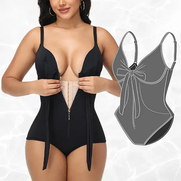 SHAPSHE Women's  Swimsuit with Tie Knot Front One Piece Slimming Bathing Suit Push Up Swimwear,summervibes