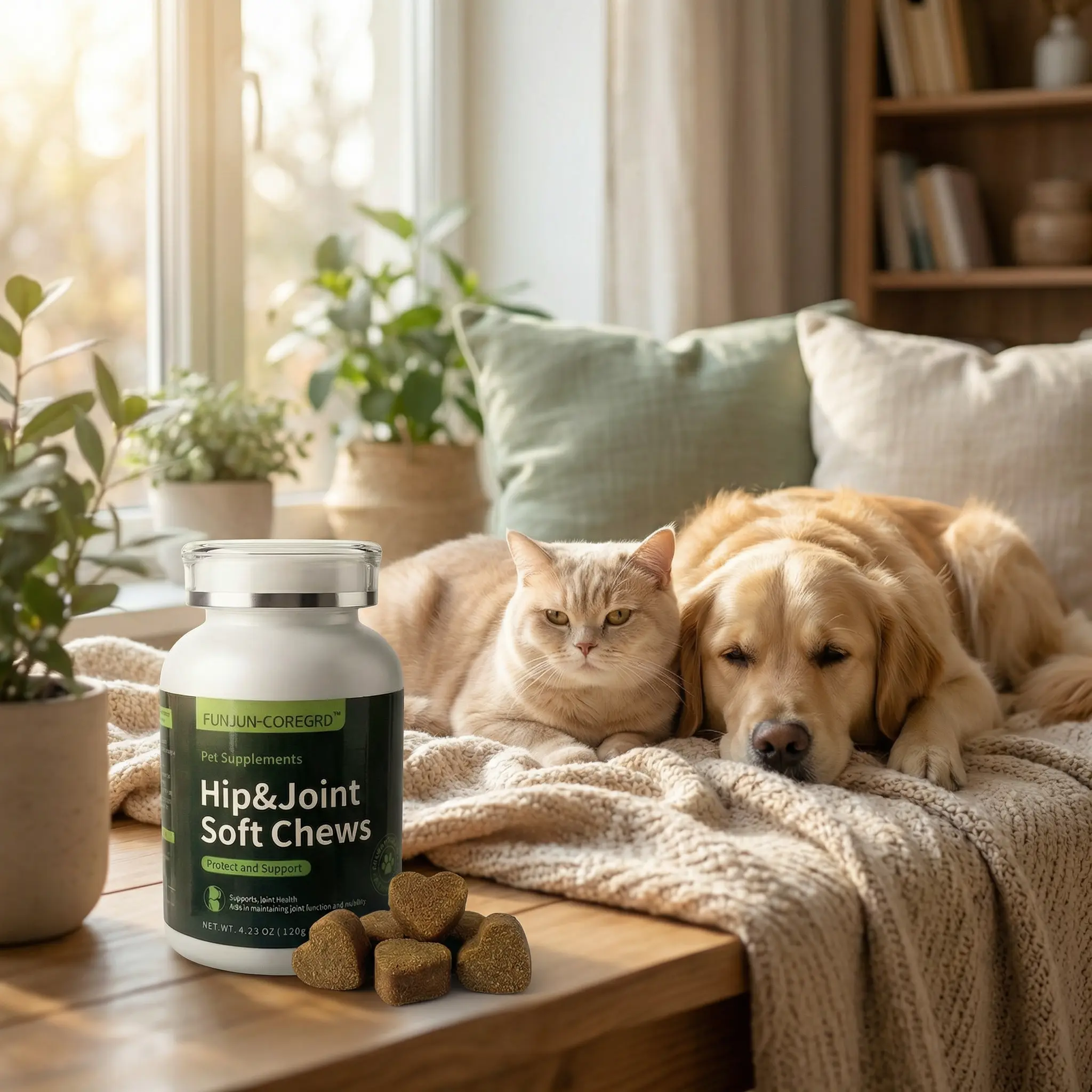 FUNJUN Pet Nutritional Supplement, Hip and Joint Soft Chewable Tablets ...