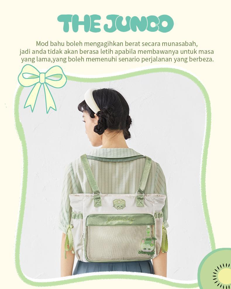 [Valentine's Day Gift] THE JUNCO Kiwi College Style Clear Barclay Ita Bag: A Large Capacity Double Shoulder Handbag for Students Also a Versatile Sling Bag for Women‘s, Perfect as a Shoulder Bags Woman and a Tote Bag for Gift