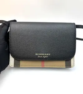 Pre-owned BURBERRY leather Crossbody Bags Hampshire House Check Crossbody Bag