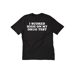 Funny "I Scored High On My Drug Test" Men's T-Shirt – Black Novelty Tee, Humorous Print