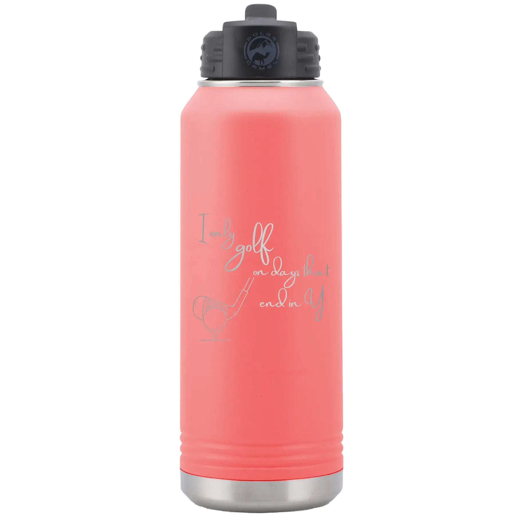 Personalized Days that end in Y 32 oz Water Bottle - Coral