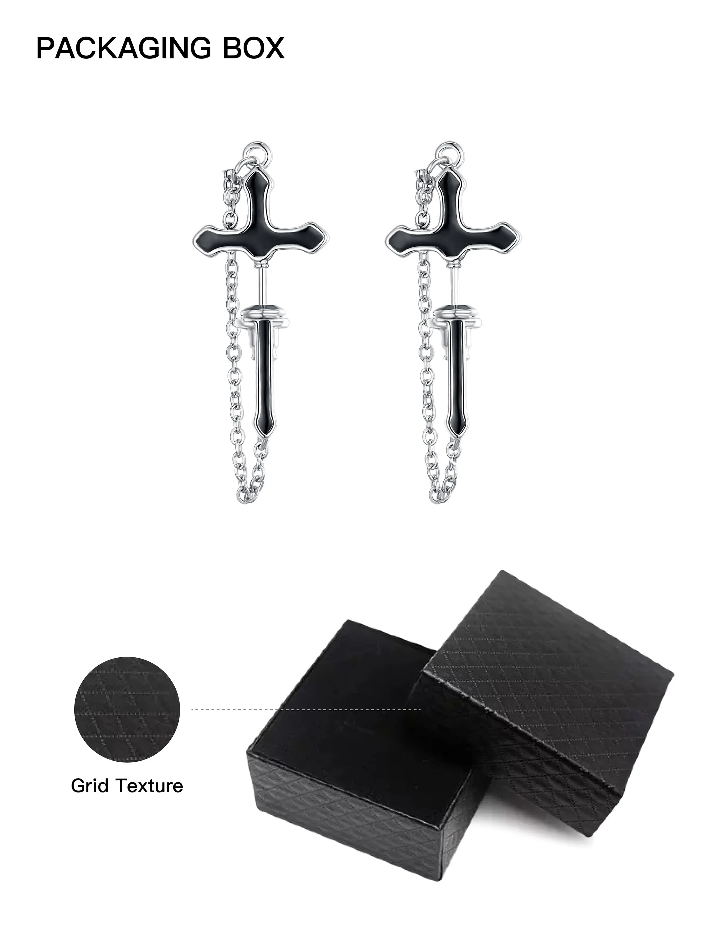 Unisex Hip-Hop Cross Chain Stud Earrings, Cross Dangle Earring, Fashionable Daily & Special Occasion Jewelry, Perfect Gift for Family & Friends, Studded Cross Earrings