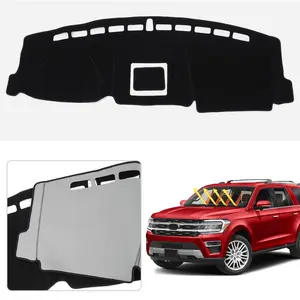 Canvcle Car Dash Cover for Ford Expedition 2018-2021 4.3-inch Touch Screen Non-Slip Dashboard Mat with Silicone Backing and UV Protection