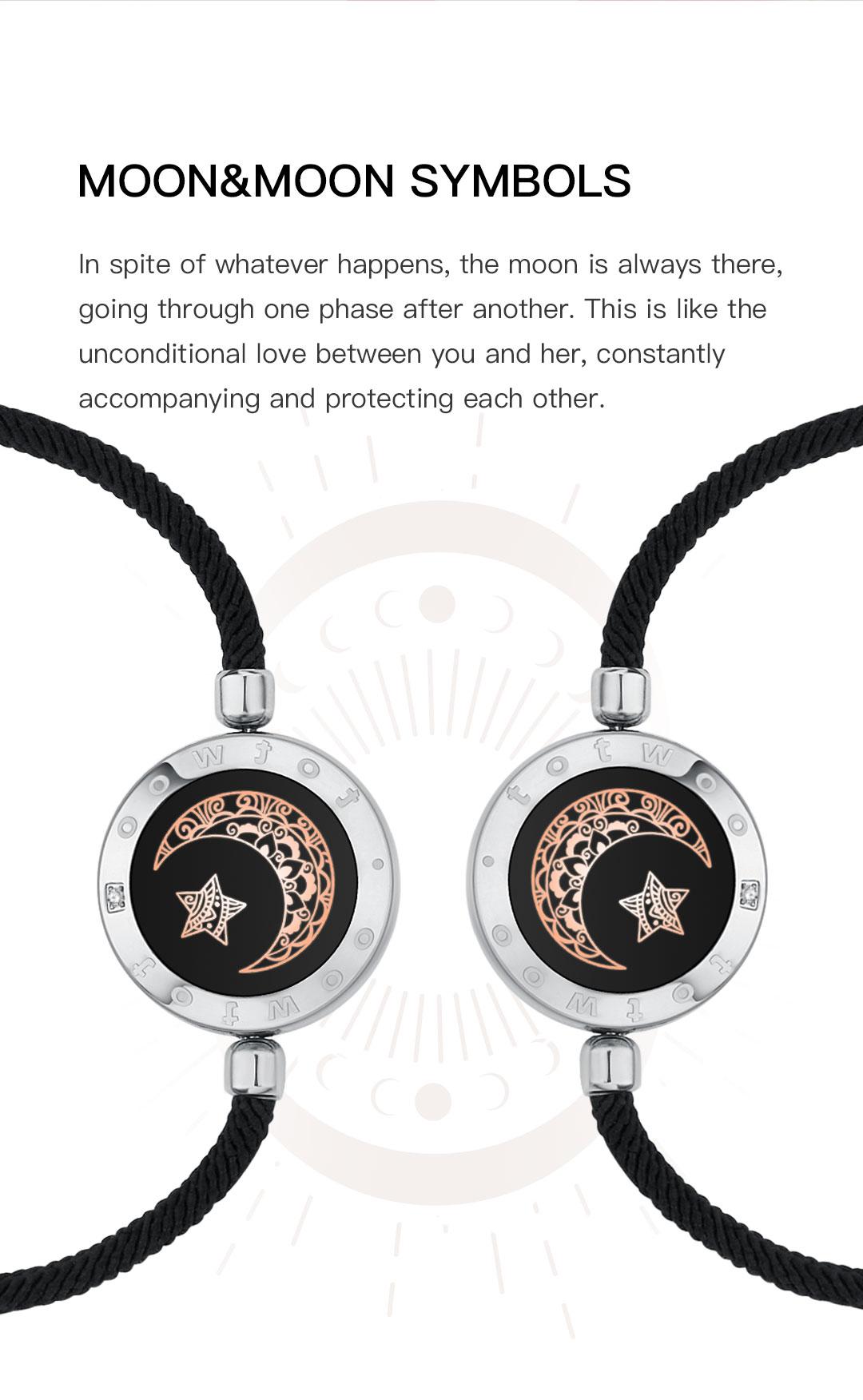 TOTWOO Long Distance Touch Bracelets for Couples, Light Up & Vibration Smart Bracelets for Love, Leather Fashion Jewelry with One-to-One Bluetooth App Pairing, Non Tarnish Fashionable Bangle Gift Jewelry for Women & Men