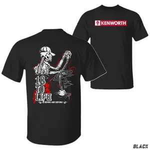 Kenworth Trucker T-Shirt, Skeleton Gear Shifter 18 to Life Design, Kenworth Big Rig Graphic Shirt, For CDL Drivers & Long Haul Truckers, Gift for Road Warriors or Diesel Enthusiasts