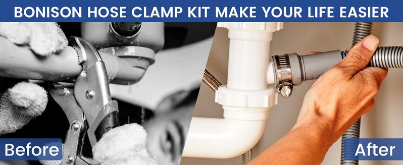 110 PCS Hose Clamps Stainless Steel Assortment Kit 1/4''–1-1/2'' Adjustable For Fuel Line Plumbing Automotive Mechanical Applications FathersDayGift