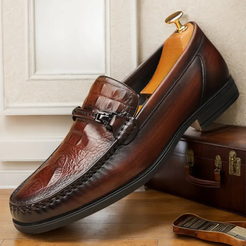 Genuine leather cowhide men's large size high-end light luxury business casual leather shoes, formal shoes for wedding business party banquet office58378