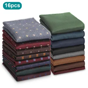 16Pcs Men's Pocket handkerchiefs Set - Premium Suit Pocket Squares,Elegant Gifts for Weddings Casual Use,Men's Fashion