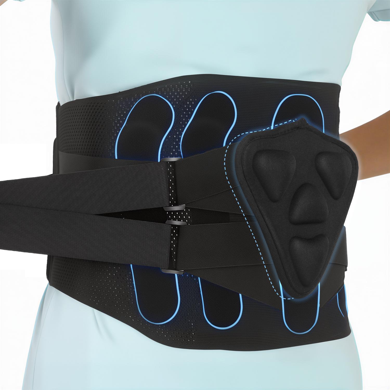 Back Brace Support Belt-Lumbar Support Back Brace for Back Pain, Sciatica, Scoliosis, Herniated Disc Adjustable Support Straps-Lower Back Brace with Removable Lumbar Pad for Men & Women