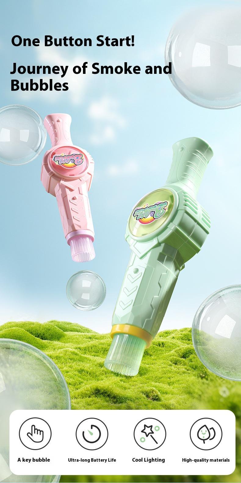 Fog Bubble Machine, Rechargeable Automatic Electric Smoke Bubble Machine, Magic Smoke Bubble Maker, Colorful Lights & Music, Bubble Fog Game for Parties, Beaches, Summer.Gift for Boys, Girls