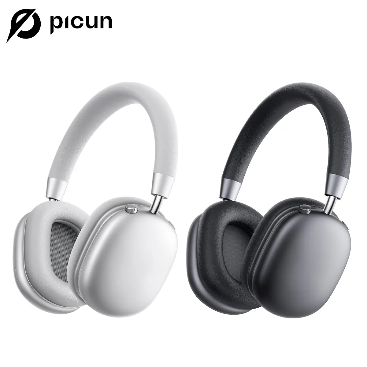 Picun F5 Over-Ear Wireless Headphones, -35dB Active Noise Cancellation (ANC), Bluetooth 5.4 Low-Latency, Hi-Fi Audio, Personalized APP, Customizable EQ, Lightweight Hybrid ANC Headset for Travel, Work,back to school,back to school haul