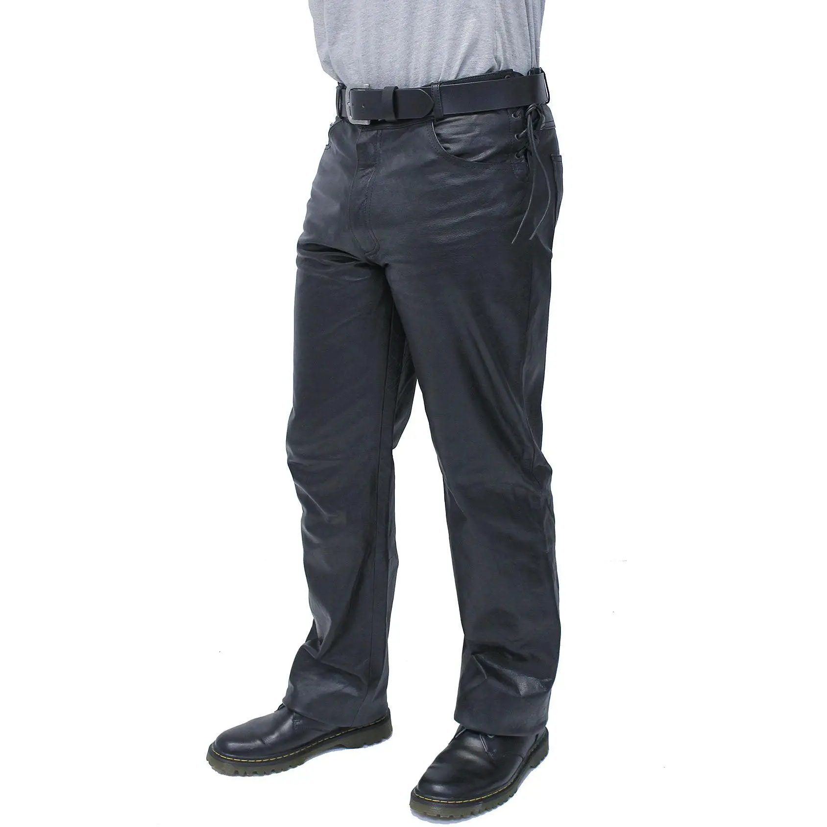 Top Side Lace Leather Pants for Men #MP804LK (28-40)