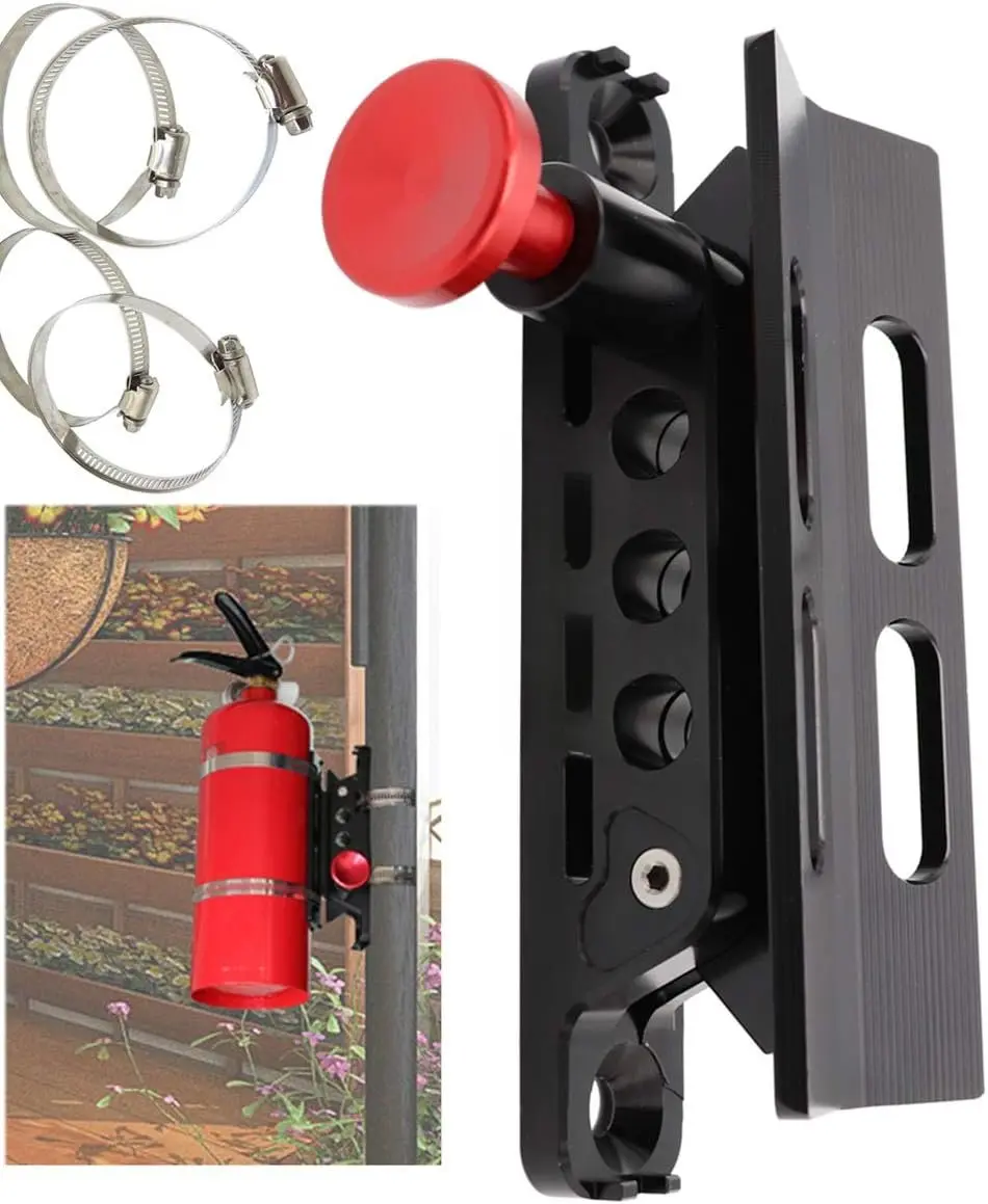 Universal Adjustable Roll Bar Fire Extinguisher Mount Holder - Fire Extinguisher Accessory with 1-Year Warranty, Compatible with Gladiator, Bronco, UTV, Polaris RZR, Ranger, Can Am, Arctic, Kawasaki, Camper Van, ATV, Boat, Synthetic Adjustable Mount