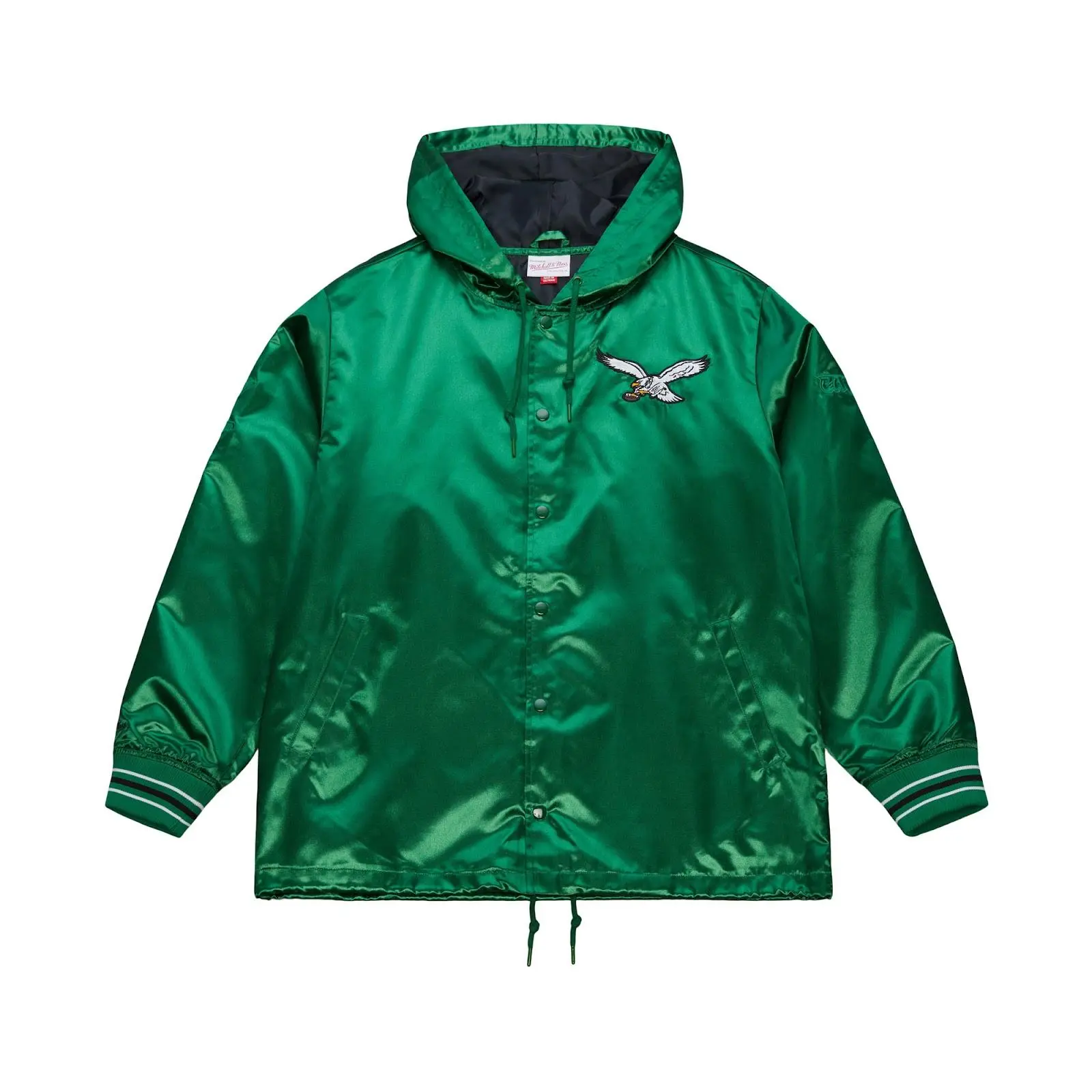 Philadelphia Eagles Kelly Green Downtown Vintage Coaches Full-Snap Satin Jacket