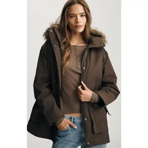HOODED PARKA IN WREN
