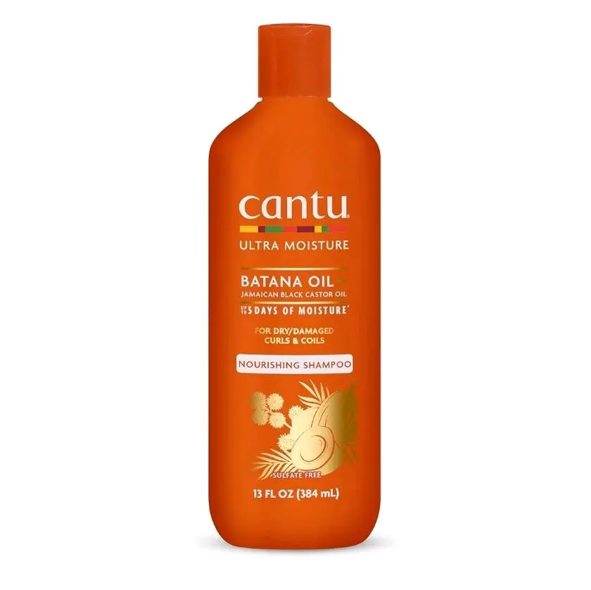 Cantu Ultra Moisture Nourishing Shampoo with Batana Oil & Jamaican Black Castor Oil for Dry Damaged Curls Coils 13 fl oz