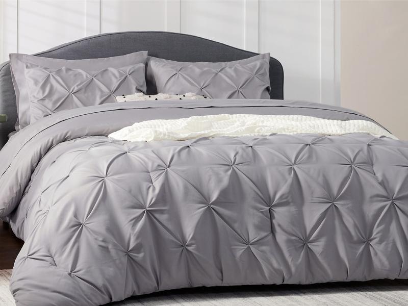 Bedsure Soft  Washable Pintuck Comforter Set -4/7-Piece Set, Multi-Color, Cloud-like, Ultra-Soft, Elegant Design,  Luxury Bedroom Decor Accessories, Breathable, All-Season Bedding, Hotel Quality