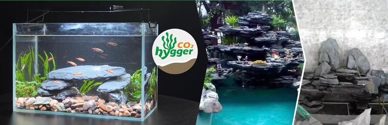 Natural Slate Stone Rocks with Special Liquid Glue, Mix of Rocks 3-6 inches and 1 Piece 8-10 inches, PH Neutral Stone for Aquascaping Aquariums, Paludariums, Reptile Enclosures (4.1 - 4.6 lbs)