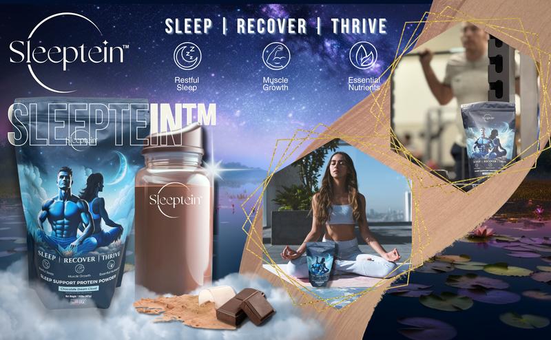 Sleeptein Sleep Protein Powder - Nighttime Sleep Aid & Premier Protein Shake with 25g Micellar Casein + Grass-Fed Whey Protein, Magnesium Glycinate, 5-HTP, GABA, L-Theanine & Valerian Root for Restful Sleep, Muscle Recovery & Growth - Healthcare