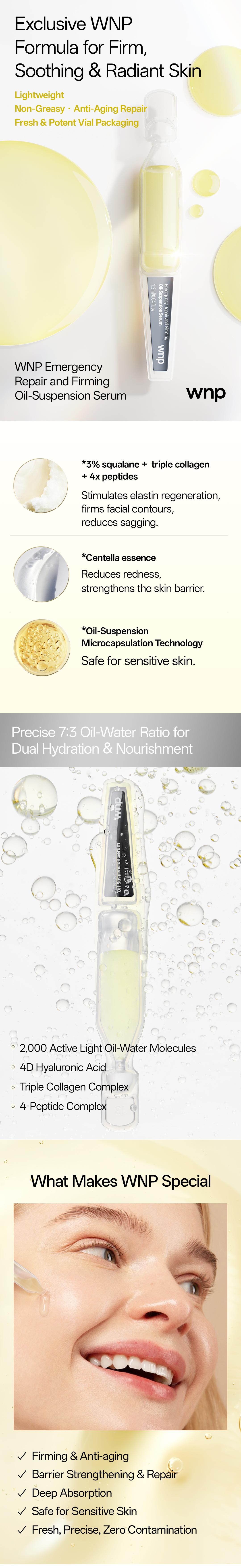 [WNP Official] 10 Vials Pack –SOS Oil-Suspension Serum | Travel-Friendly | Quick Rescue for Redness-Prone Skin | Ideal Gift for Skincare Lovers