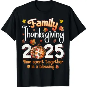Family Thanksgiving 2025 Matching Shirts, Thanksgiving Crew Tee, Cute Fall Holiday Group Outfit, Pumpkin Patch Top