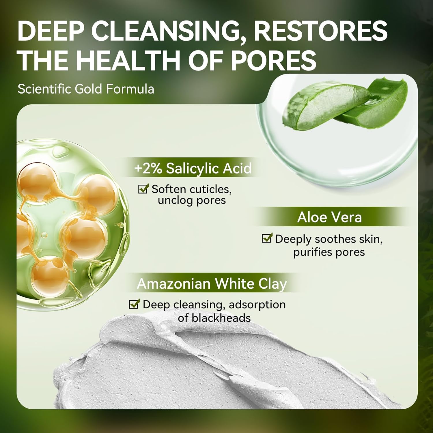 LANBENA 2% BHA Nose Plants Pore Strips Blackhead Mask Deep Cleansing with Amazonian White Clay & Aloe Vera 30g for Pore Health - Moisturize (Updated version in circulation).