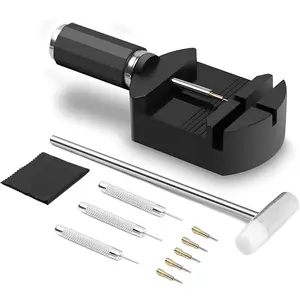 Professional Watch Repair Tool Kit - Watch Link Band Pin Remover - Watch Adjuster, Hammer for Watch Repair, Adjust Band, with User Manual, Punches