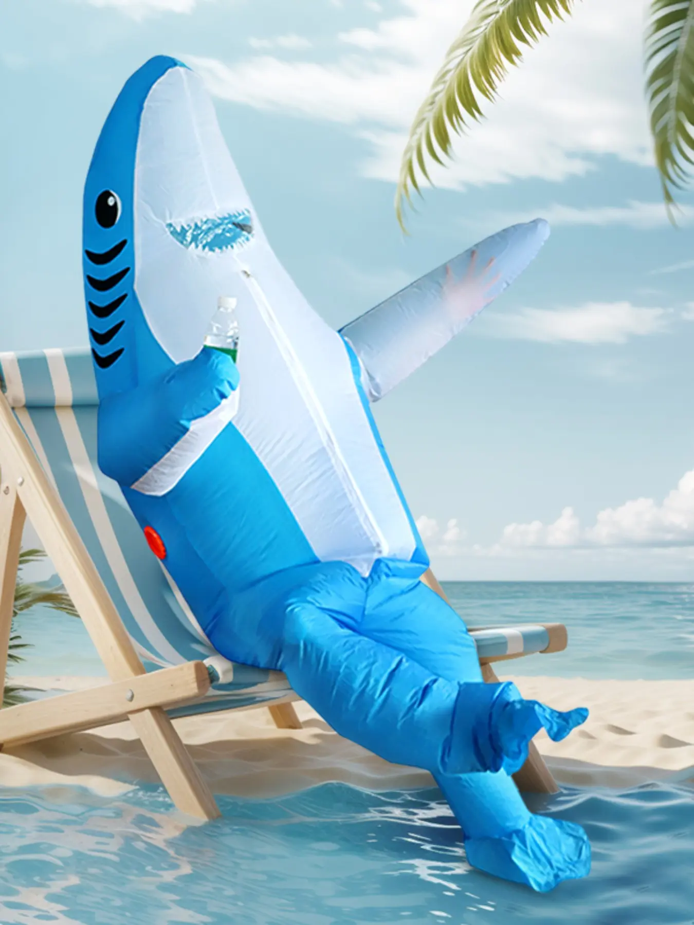 Inflatable Shark Costume, Air Blow Up Jaws Jumpsuit, Blow Up Costumes, Fancy Dress, Stage Costume, Funny Carcharias Suit, Perfect for Cosplay Party, Clothes, Halloween, Polyester