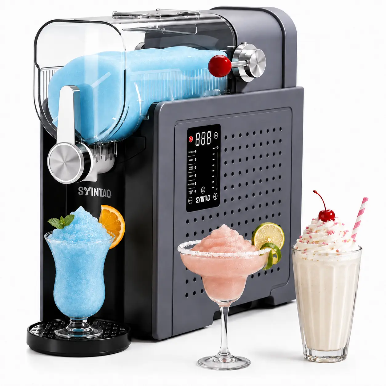SYINTAO 6-in-1 Professional Automatic Beverage Maker - Frozen Drink Mix Ice Cream Maker, 6 Functions, 88oz Capacity, Household Kitchen Appliance for Home Use, Outdoor Parties, Frozen Drink Mix Ice Cream Makers
