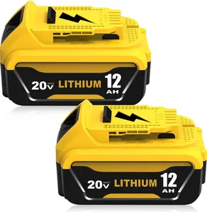 2 Packs 12.0Ah Replacement for Dewalt 20v Battery  Compatible with 20V MAX DCB206 Series Tools Compatibility