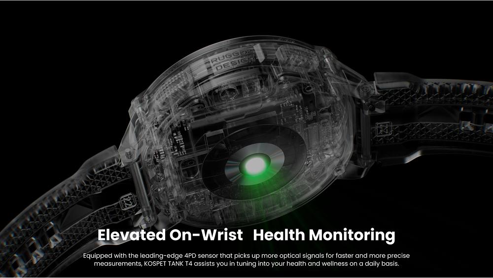 KOSPET TANK T4 Smartwatch with 14-Day Battery Life 1.43AMOLED Display 50M Waterproof Full-Metal Body AI Assistant for Android iOS Fitness Tracker Running Watch GPS Waterproof Smartwatch Wearable Monitor Auto, Durable Stainless Steel, New Year Pick