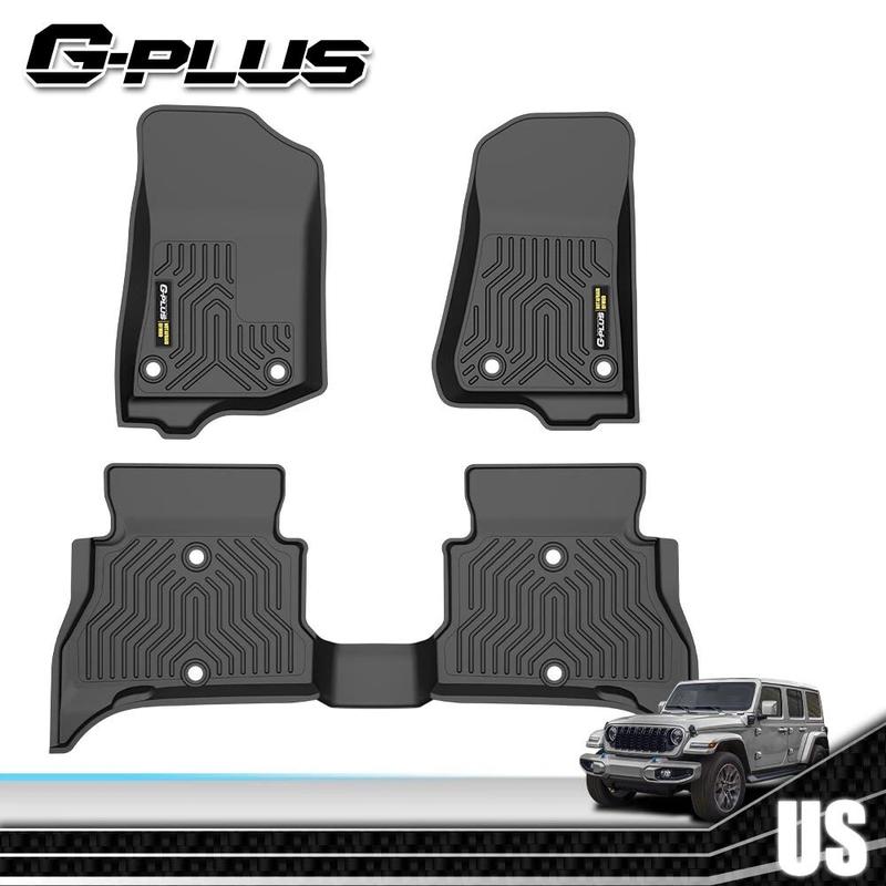 Car Floor Mats Fit For 21-24 Jeep Wrangler 4XE Hybrid Rubber TPE All Weather