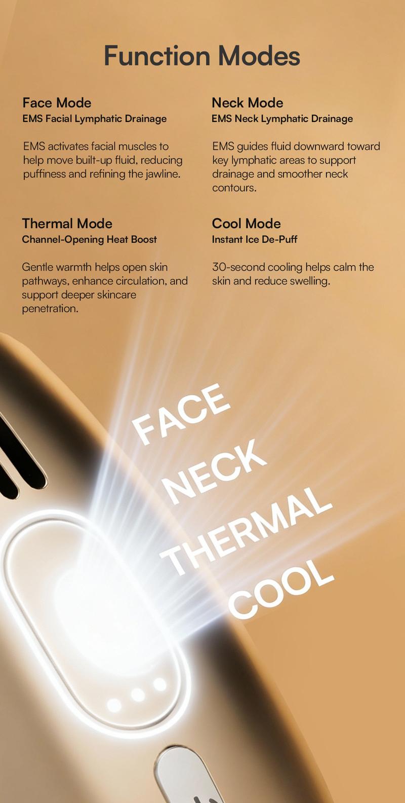 INIA GLACE Microcurrent Lymphatic Drainage Beauty Device | EMS Microcurrent-Activated Deep Drainage with Red & Blue Light, Thermal & Cryo Therapy for Instant De-Puff, Snatched Lift, Face & Neck Sculpting, Best Valentine's Day Gift for Her