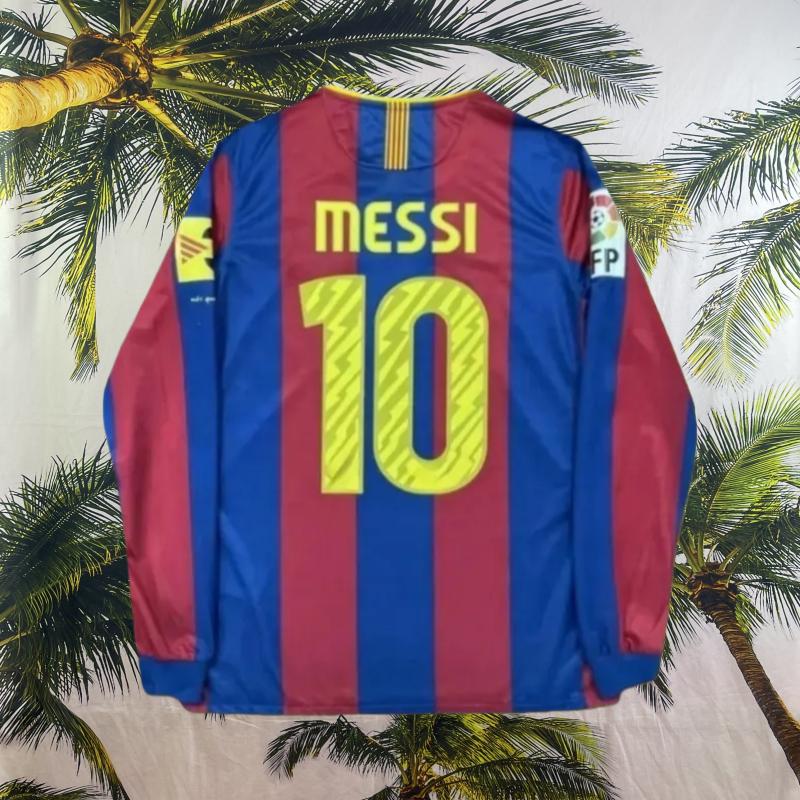 2010 2011 Home retro No.10 Messi long sleeveSoccer jersey  Crafted with Premium Artistry