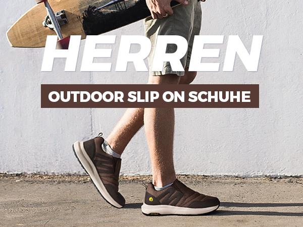 FitVille Men's Explorer Outdoor Slip-On Sneakers V2 Durable Synthetic Leather Rubber Sole for Casual Walking and Running Outdoorfun Athletic Shoes Mesh Shoes SpringStatements