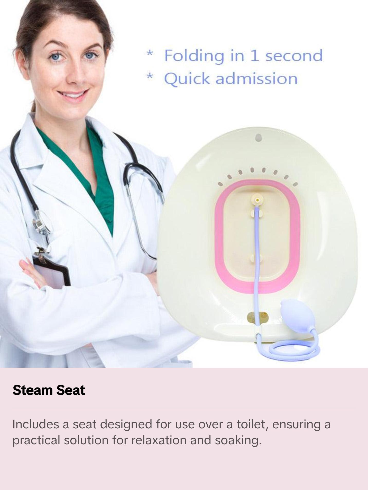 Yoni steam Seat with Hand Flusher-yoni Pearl-Vaginal Relaxation-Yoni Steaming-Seat Over Toilet-Soaking Sitz Bath Basin-Combo Pack