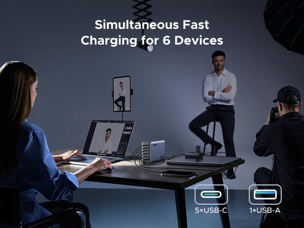 UGREEN Nexode 500W GaN Fast Charging Station - 6 Ports USB-C & USB-A, 240W Single Port, Smart Temperature Control, Space-Saving Design, for Laptops, Phones, and More，TikTokShopBlackFriday ,TikTokShopHolidayHaul
