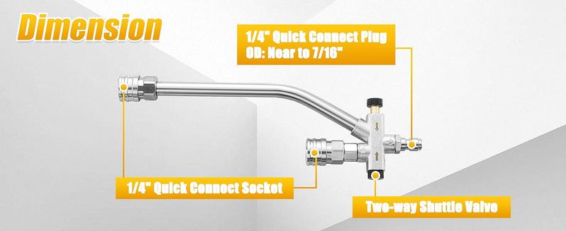 Tool Daily Foam Cannon Dual Connector No-Dilution Design with Adjustable Angle & Flow 5 Nozzle Tips 1/4" Quick Connect for Pressure Washer, ChristmasGift