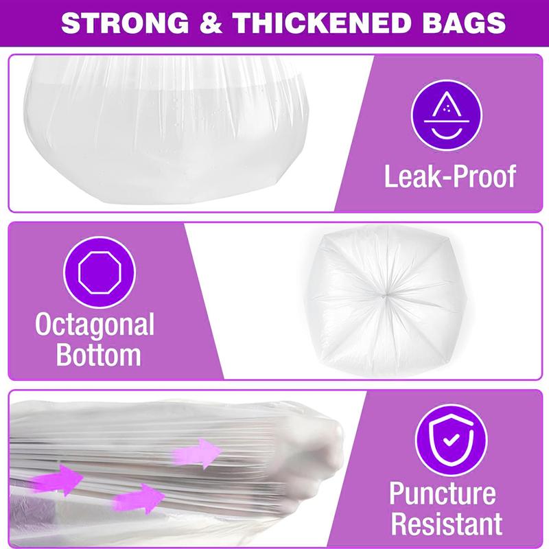 170 Count Extra Strong 13 Gallon Tall Kitchen Trash Bags with Flap Ties Heavy Duty Garbage Bags for Home Office Bathroom White