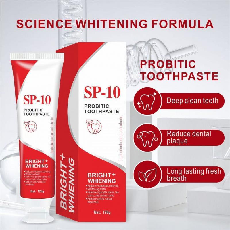 2 PCS SP-10 Probiotic Toothpaste,Enhanced Formula with 10 Probiotics for Teeth Whitening,Fluoride-Free, Fresh Mint Flavor