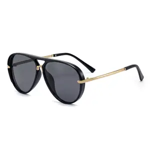 Aviation Sunglasses Women Brand Designer Pilot Sun Glasses Uv400 Simple Fashion Suitable Shades Gold Trim Black Frame Unisex
