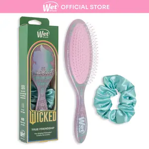 Wet Brush x Wicked Detangle and Style Kit - Friendship | Wet & Dry Hair Brush with Scrunchie Set
