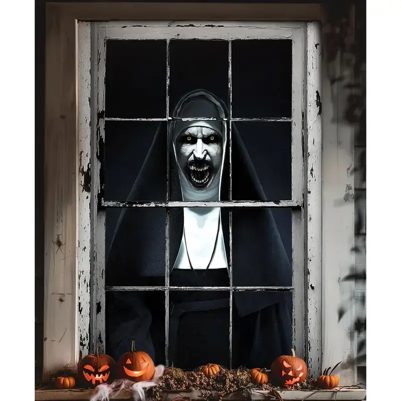 Halloween Window Decorative Clings - Lightweight Scary Clown, Myers Decoration for Horror Spooky Home Vibes, Sports & Outdoor Protective Gear Accessory Complement (Black Friday TikTok Shop Pick), Adhesive Cling, Horror Theme