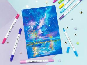 Ohuhu Acrylic Paint Markers Dual Tips: Brush & Fine - 36 Colors / 72 Colors - Paint Pens High Opacity Acrylic Markers Waterproof Lightfast for Christmas Gifts Rock Painting 3D Prints Egg Wood Glass Ceramic DIY Crafts - Akaka Series of Ohuhuart